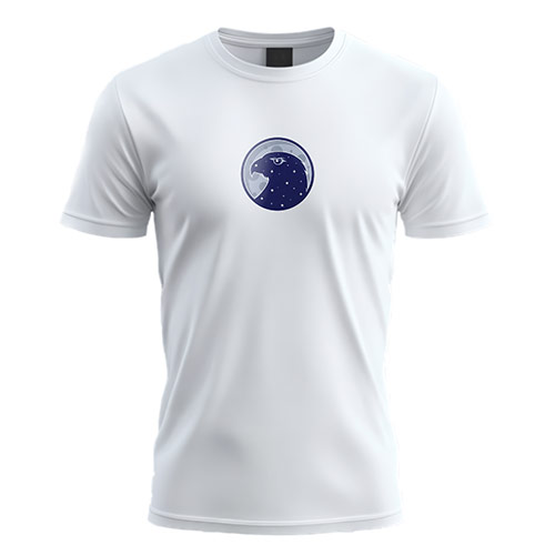 Moon Eagle Logo logo on a white t-shirt mockup