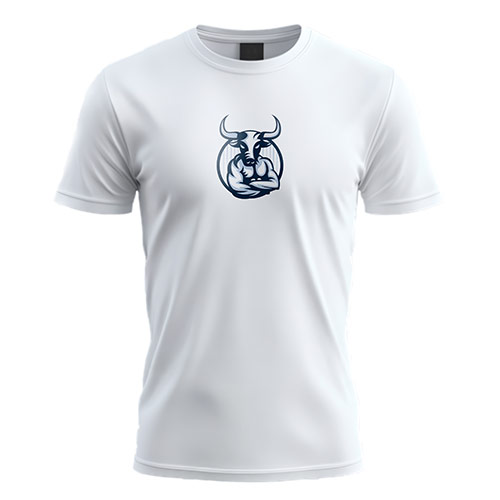 Bull Logo logo on a white t-shirt mockup