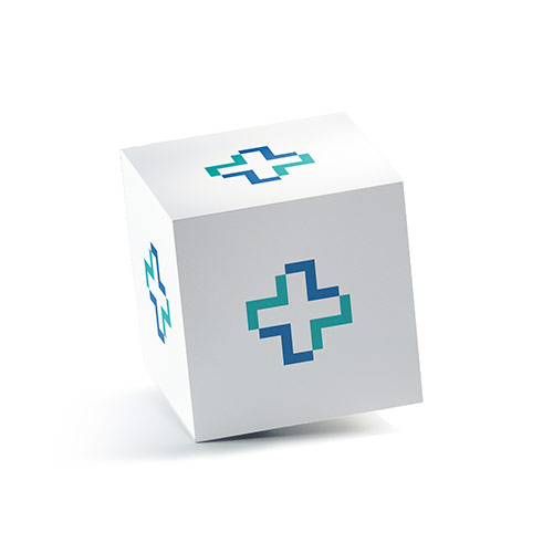 Z Medical Logo logo on a 3D square box mockup