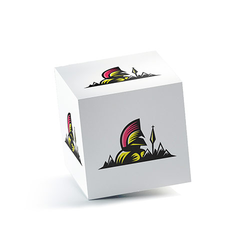 Warrior Logo logo on a 3D square box mockup