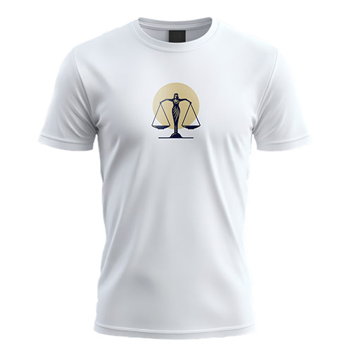 Law Logo logo on a white t-shirt mockup