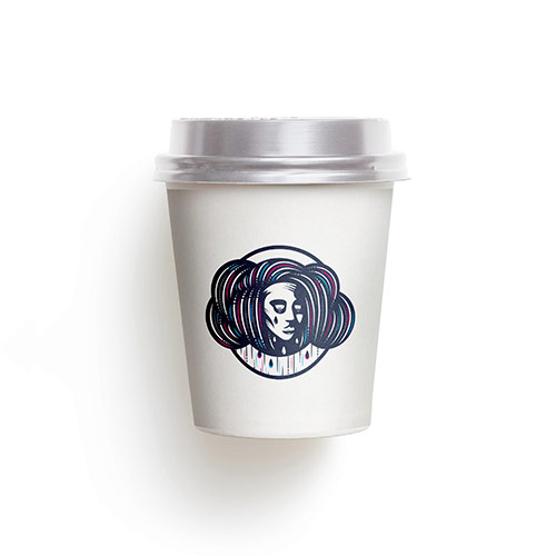 Cloud Lady Logo logo on a take-away coffee cup mockup