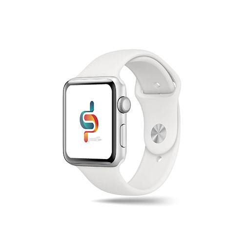 dp Letter Logo logo on a smart watch mockup
