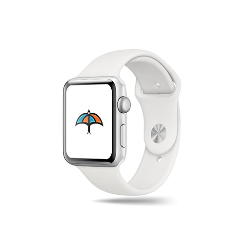 Bird Umbrella Logo logo on a smart watch mockup