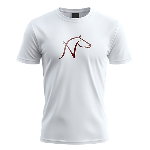 Letter N Horse Logo logo on a white t-shirt mockup
