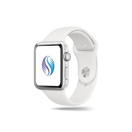 S Wings Logo logo on a smart watch mockup