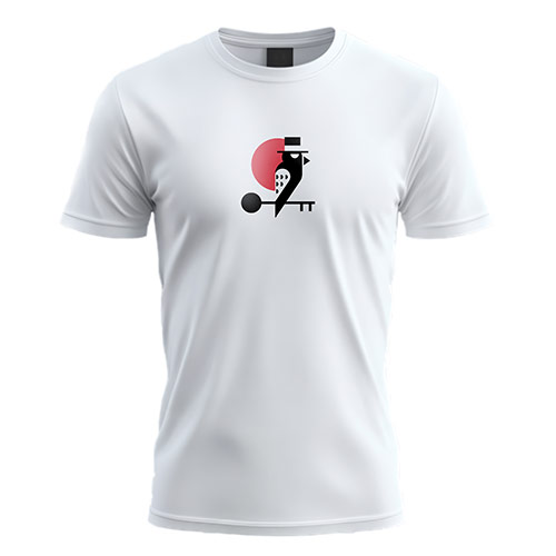 Serious Bird Key Logo logo on a white t-shirt mockup