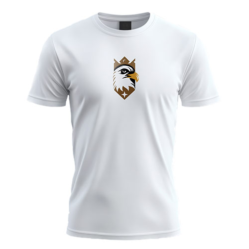 Eagle King Logo logo on a white t-shirt mockup