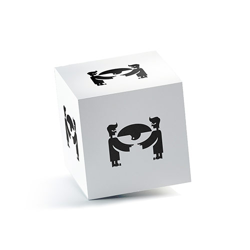 Carrying Eye Logo logo on a 3D square box mockup
