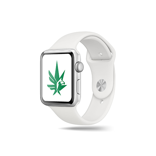 Pegasus Cannabis Logo logo on a smart watch mockup