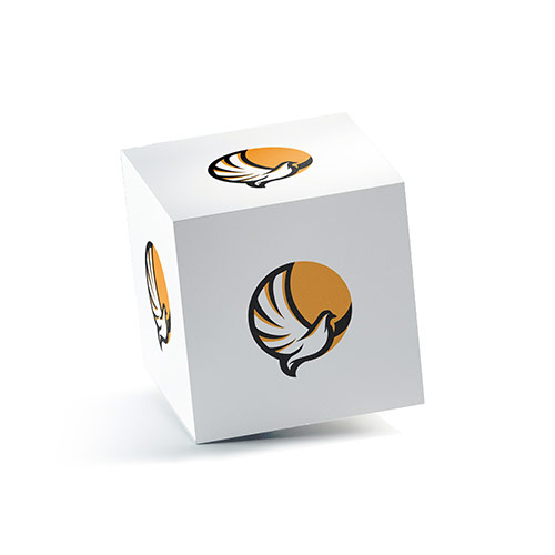 Bird Logo logo on a 3D square box mockup