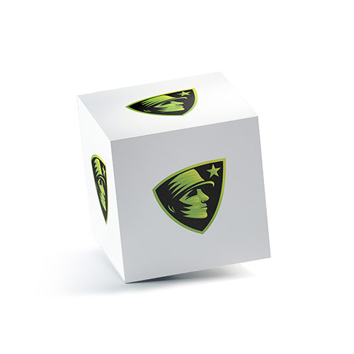 Soldier Logo logo on a 3D square box mockup