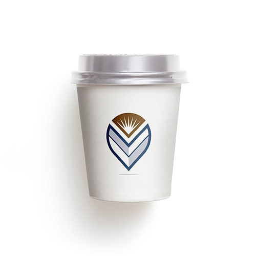 Letter V Logo logo on a take-away coffee cup mockup