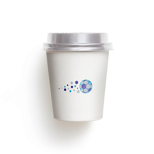 Soccer Logo logo on a take-away coffee cup mockup