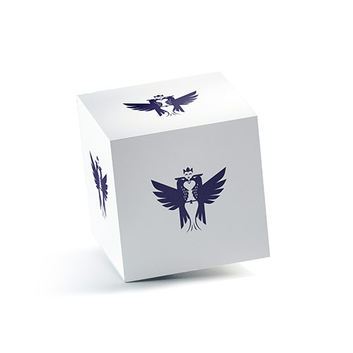 Eagle Heart Queen Logo logo on a 3D square box mockup