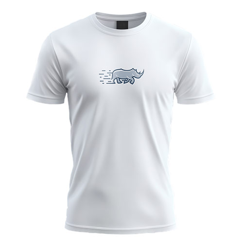 Rhino Logo logo on a white t-shirt mockup
