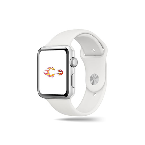 Flamin Guitar Logo logo on a smart watch mockup