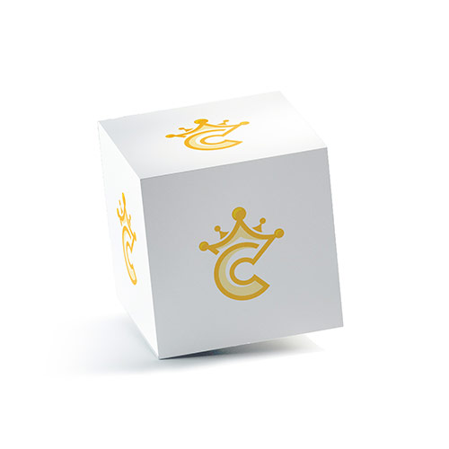 C King Logo logo on a 3D square box mockup