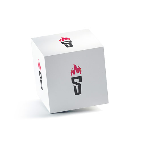 S Torch Logo logo on a 3D square box mockup