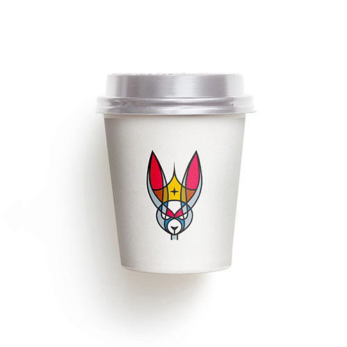 Royal Rabbit Logo logo on a take-away coffee cup mockup