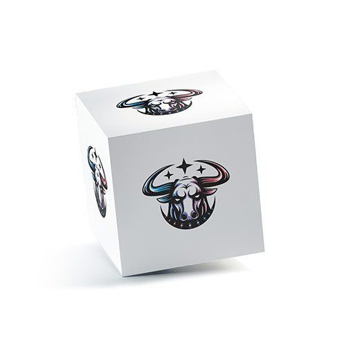 Bull Logo logo on a 3D square box mockup