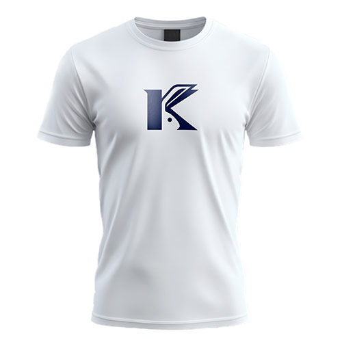Letter K Rabbit Logo logo on a white t-shirt mockup