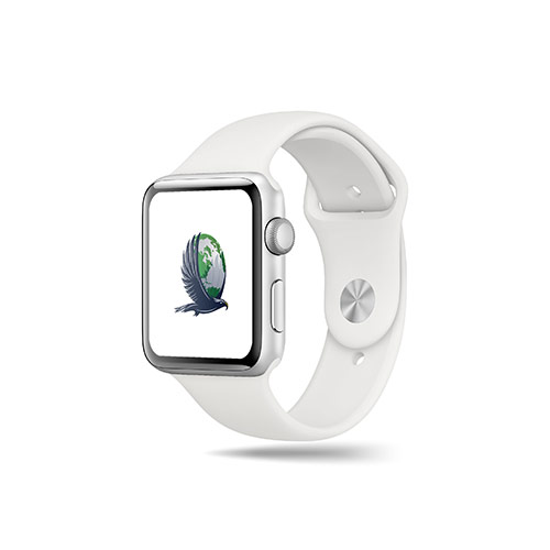 Eagle Globe Logo logo on a smart watch mockup