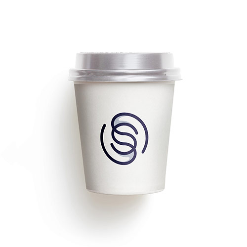 Letter S Logo logo on a take-away coffee cup mockup