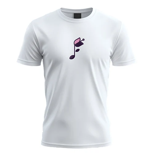 Musical Flower Logo logo on a white t-shirt mockup