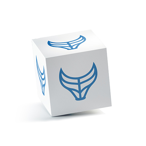 Simple Blue Bull Logo Bull Head Logo logo on a 3D square box mockup