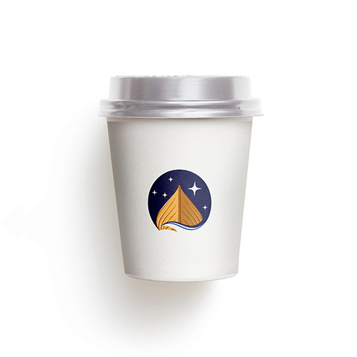 Sailboat Logo logo on a take-away coffee cup mockup