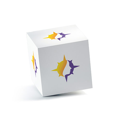 Beauty Direction Logo logo on a 3D square box mockup