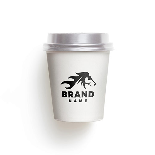 Horse Logo logo on a take-away coffee cup mockup