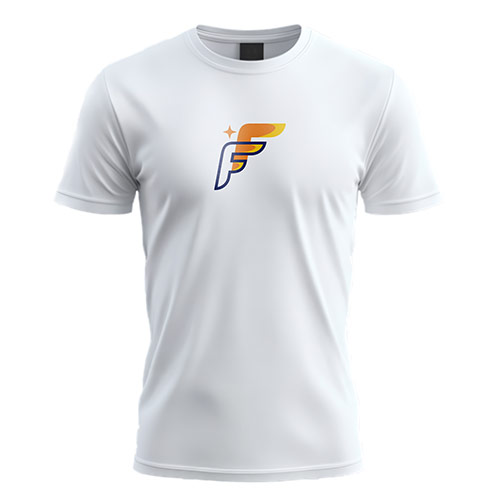 FF Logo logo on a white t-shirt mockup