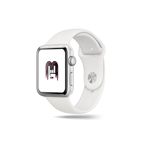 Rockin M Logo logo on a smart watch mockup