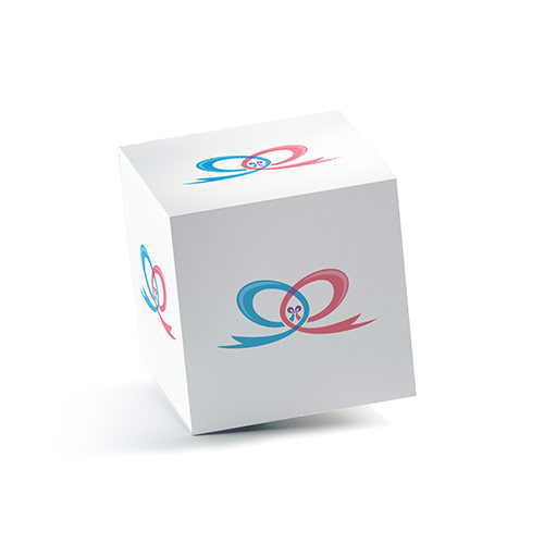 ea Ribbon Logo logo on a 3D square box mockup