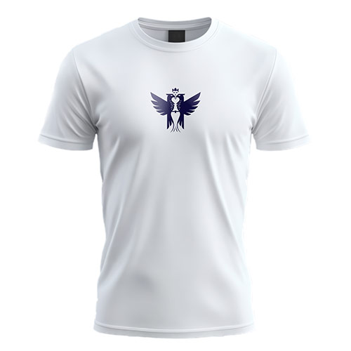 Eagle Heart Queen Logo logo on a white t-shirt mockup