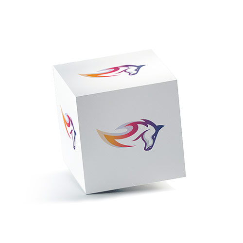 Fire Horse Logo logo on a 3D square box mockup