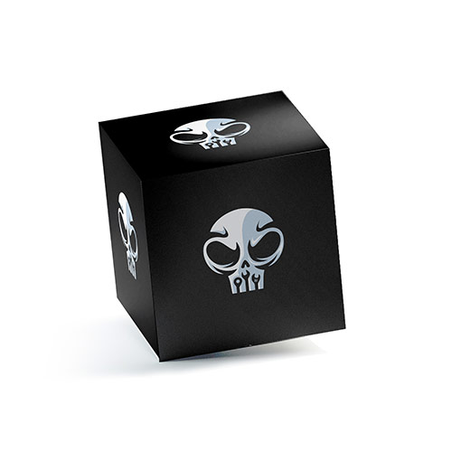 Skull Tools Logo logo on a 3D square box mockup