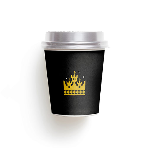 Castle Crown Logo logo on a take-away coffee cup mockup