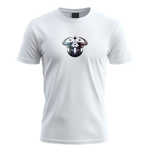 Bull Logo logo on a white t-shirt mockup