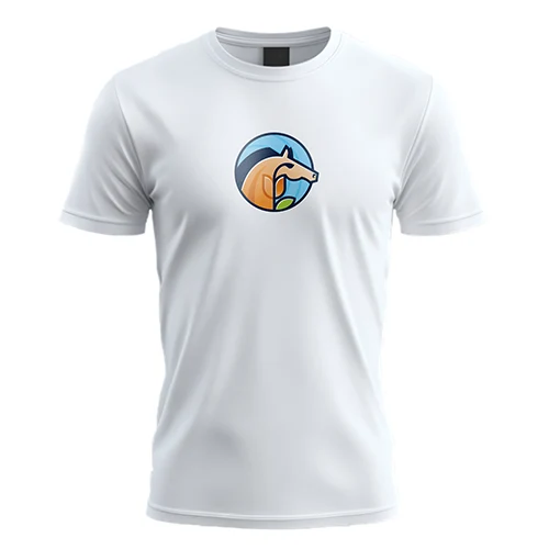 Flower Horse Logo logo on a white t-shirt mockup