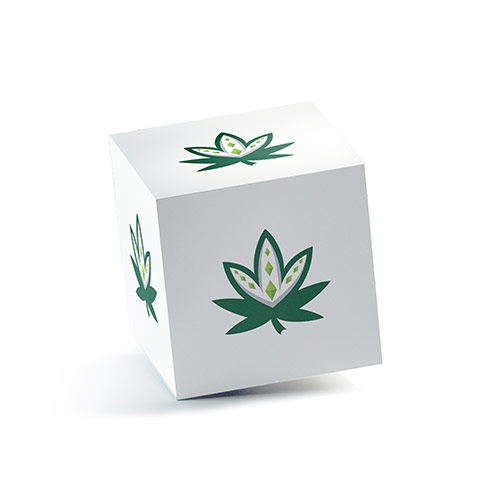 King Cannabis Logo logo on a 3D square box mockup