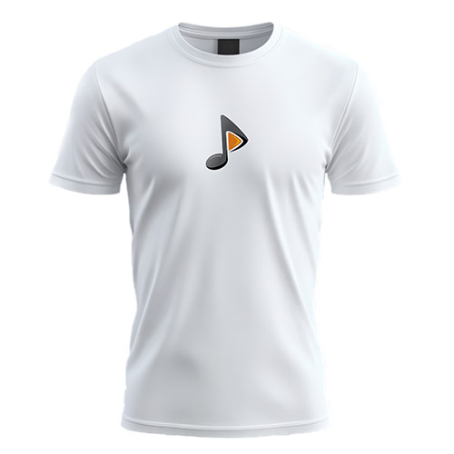 Play Music Logo logo on a white t-shirt mockup