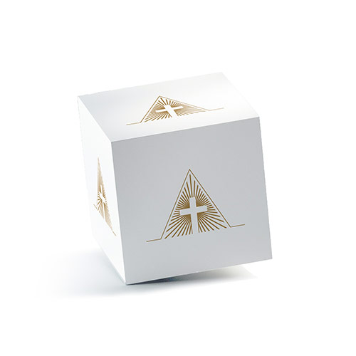 Letter A Cross Logo logo on a 3D square box mockup