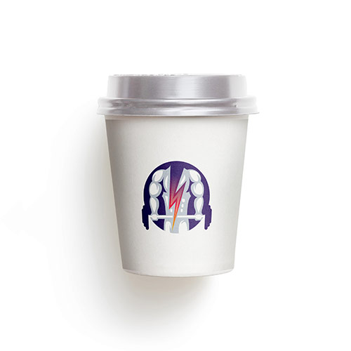 Bolt Fitness Logo logo on a take-away coffee cup mockup