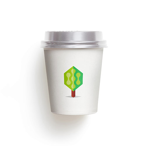 Tech Tree Logo logo on a take-away coffee cup mockup