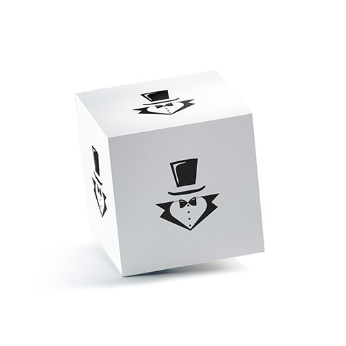 Formal Heart Logo logo on a 3D square box mockup