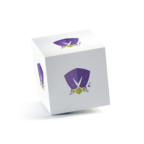 Scissor Logo logo on a 3D square box mockup