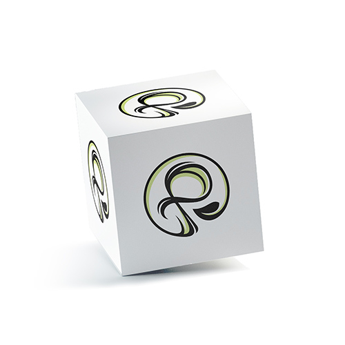 Letter P Leaf Logo logo on a 3D square box mockup